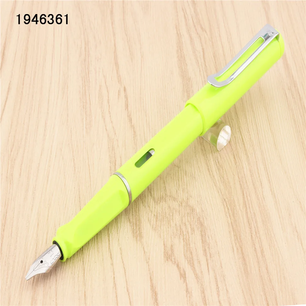 Jinhao 871 Fluorescent green Gothic parallel the art flower body art Flat Tip Vinyl Tibetan Arabic Student office Fountain Pen