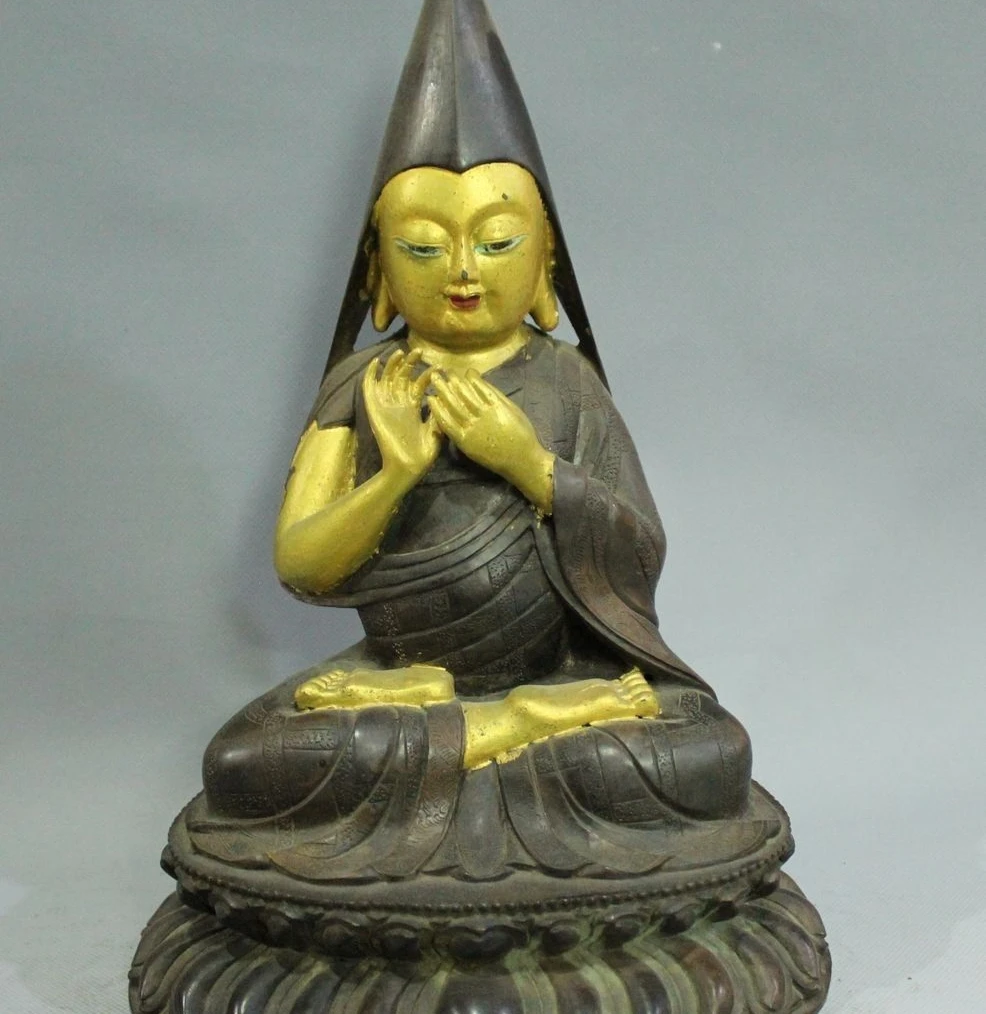 

9" Tibet Buddhism Bronze 8 Head Mahakala Wrathful Deity Archery Buddha Statue