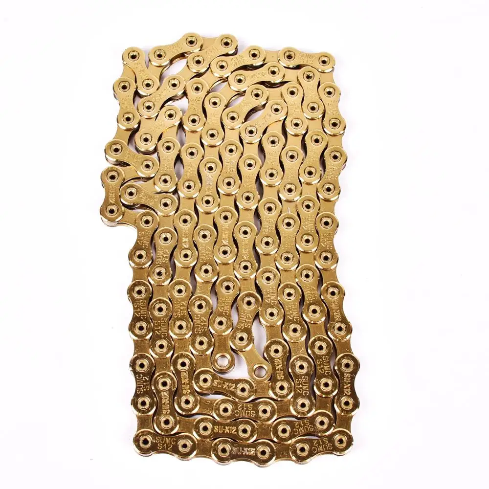 SUMC bicycle shift chain mountain road folding bike chain 9 10S 11 12speed hollow gold chain with missinglink 116L 126L 248g