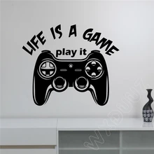 WXDUUZ Video Gaming Gamepad Joystick Gamer Quote Vinyl Decal Art Horror Decorr Wall Sticker Bedroom Home Decor Poster B78