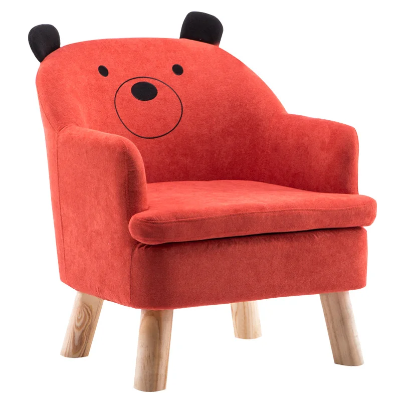 Луи Мода детские диваны милая девочка принцесса ребенок Мальчик читает ленивый стул Животное мультфильм диван дерево композитный сменный - Цвет: S6 red bear