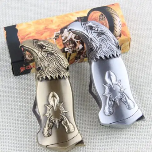 

creative windproof gas inflatable lighter with knife multifunction cool eagle