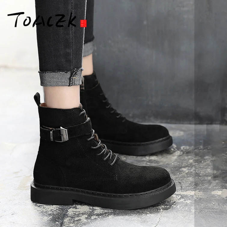 

New spring and autumn retro Martin boots female British wind flat boots Korean version of the matte short female boots
