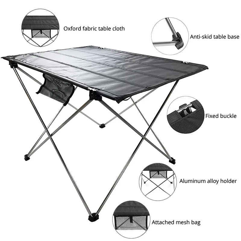  Portable Folding Table Picnic Outdoor Dining Table Ultralight Black High Grade Table Desk 7075 Alum