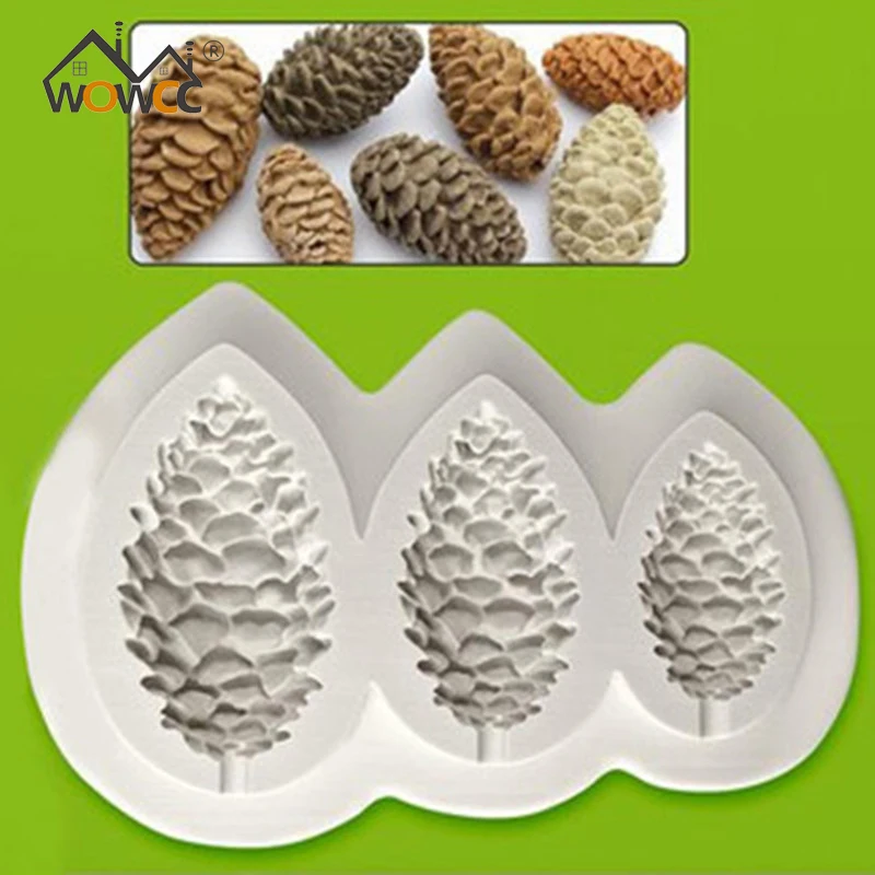 WOWCC 1pc Pine Cones Shape Silicone Mold Fondant Mold Cake Decorating Tools Chocolate Mold