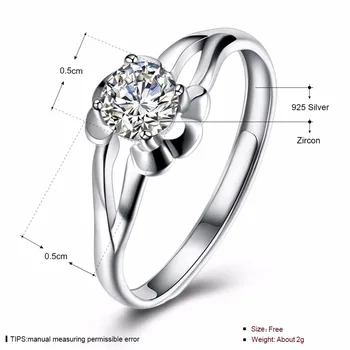 

Fine Jewelry Original Authentic 925 Sterling Silver Crystal From Swarovskis Opening Rings Multilayer Angle Gift For Women