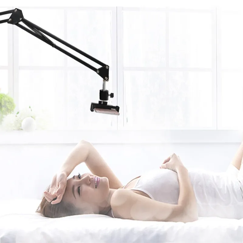 Lightupfoto ذراع نظام التعليق حامل حامل قصاصة والجدول علاقة حائطية البوب + الهاتف كليب قوس أطقم للترفيه/لايف فيديو