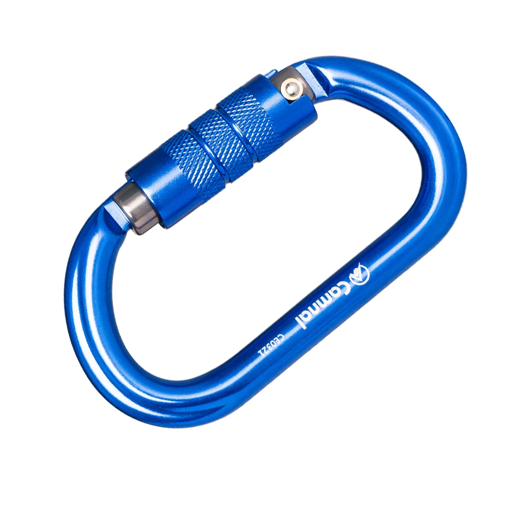 Perfeclan Rock Screw Gate Auto Locking Carabiner Climbing Safety D Type Hook Aluminum Auto Lock Screwgate D Carabiner
