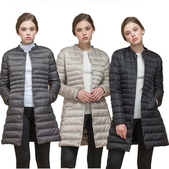 

ZOGAA 2018 Women Spring Autumn Warm Coat Plus Size Light Down Jacket Long Female Overcoat Slim Solid Jackets Winter Padded Coat