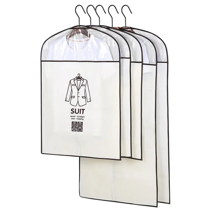 

Non-woven Fabric Clothes Dust Cover With Zipper Clothes Storage Bag Garment Costume Protector Suit Case Home Organizer LF212