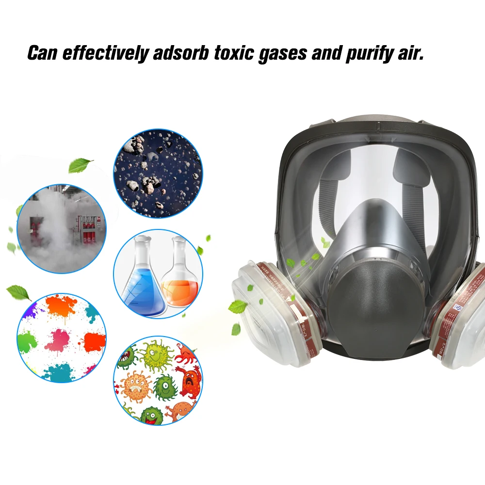 

6800 Full Facepiece Respirator Full Face Mask Organic Gas Vapor Filter Cartridge Filter Cotton Cover Personal Protective