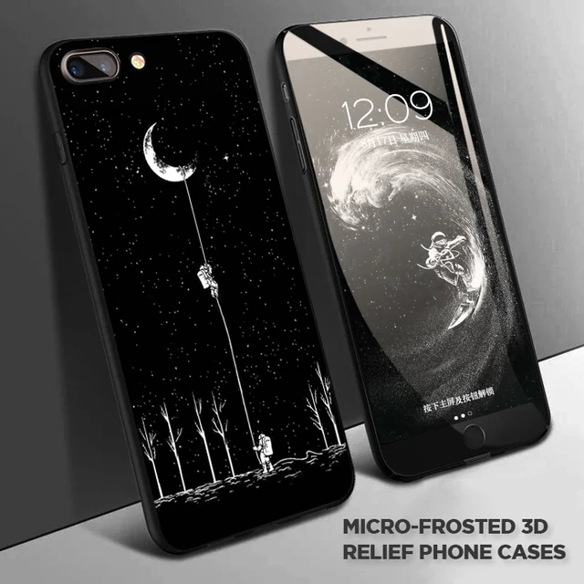 Space Moon Astronaut Phone Cases For iPhone 6, 7, 8, X, XR, XS MAX 2