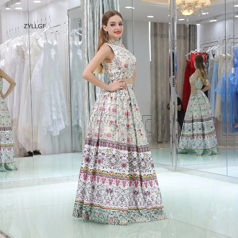 Zyllgf Vestido De formatura Лонго линия Высокая шея пикантные 2 шт. vestidos de gala Largos женские вечерние платья SL11