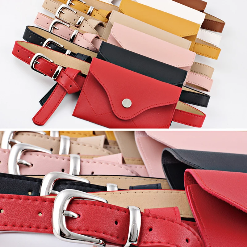 Fashion Women Fanny Pack Simple Vintage Mini Adjustable Phone Purse Key card Envelope bag high quality PU Leather Waist Bag