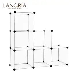 LANGRIA 6-Cube Блокировка модульный Открытый органайзер для хранения стеллажи система шкаф стеллаж для домашней одежды обувь для игрушек