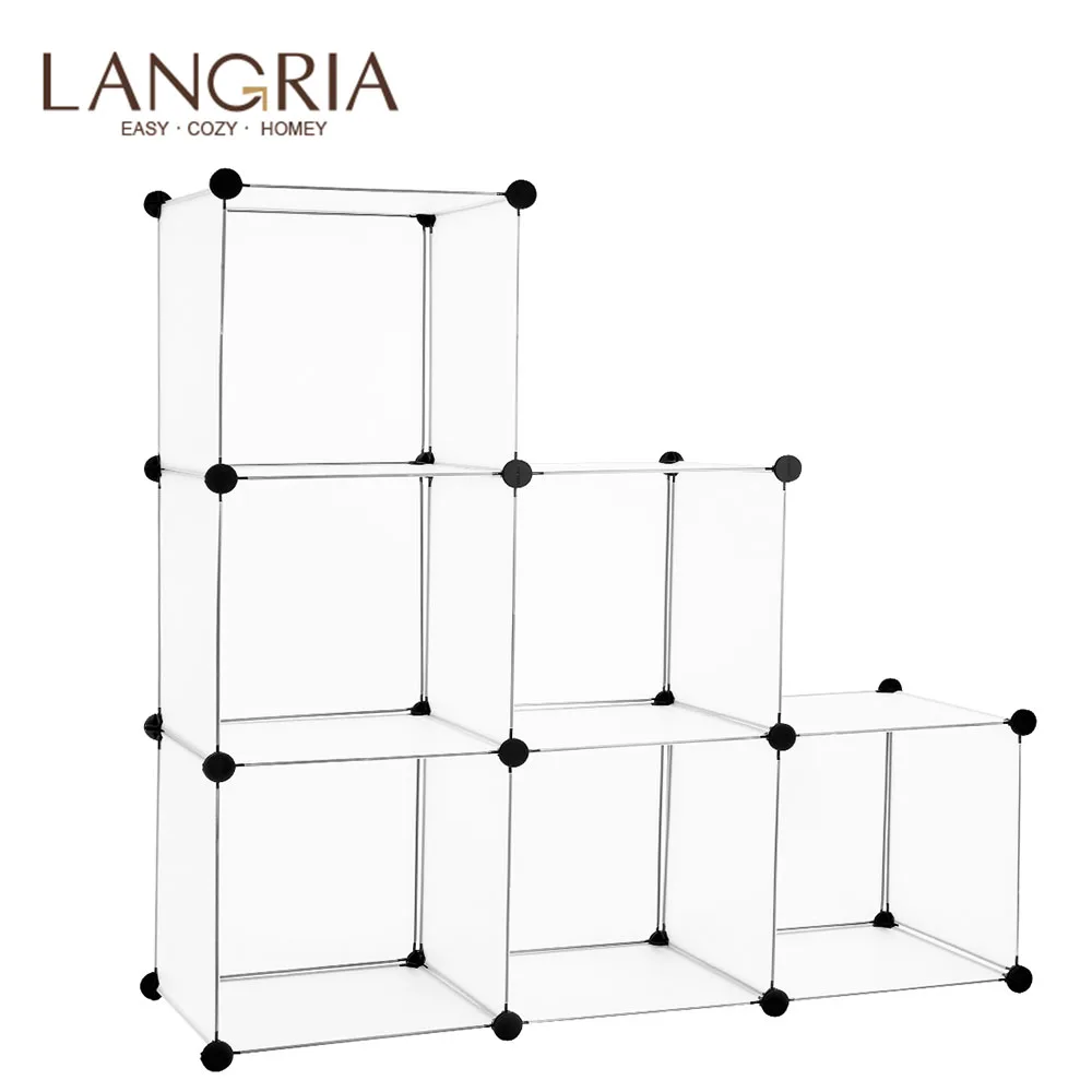 LANGRIA 6-مكعب المتشابكة وحدات التخزين المفتوحة المنظم رفوف نظام خزانة خزانة رف لملابس المنزل أحذية اللعب