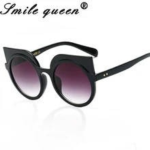2017 Girl Fashion Luxury Brand Designer Retro Cat Eye Sunglasses Women Vintage Round Cateye Sun Glasses