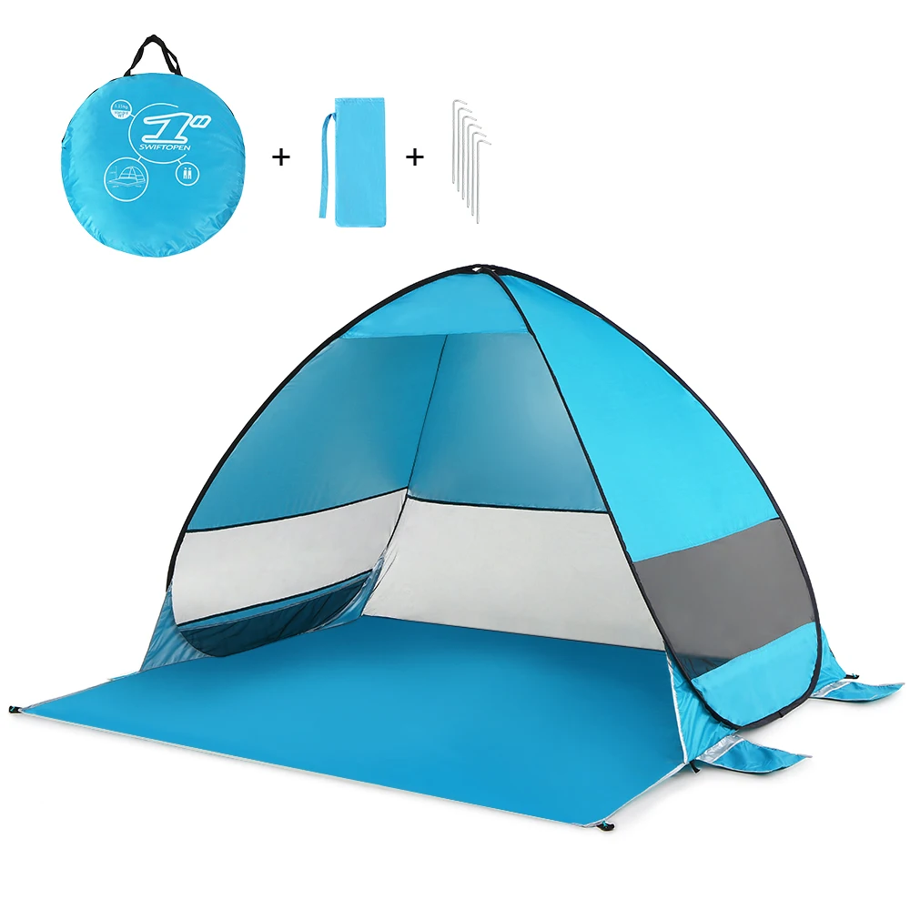 Автоматическая выдвижная Пляжная палатка Cabana Portable UPF 50 + навес от солнца для