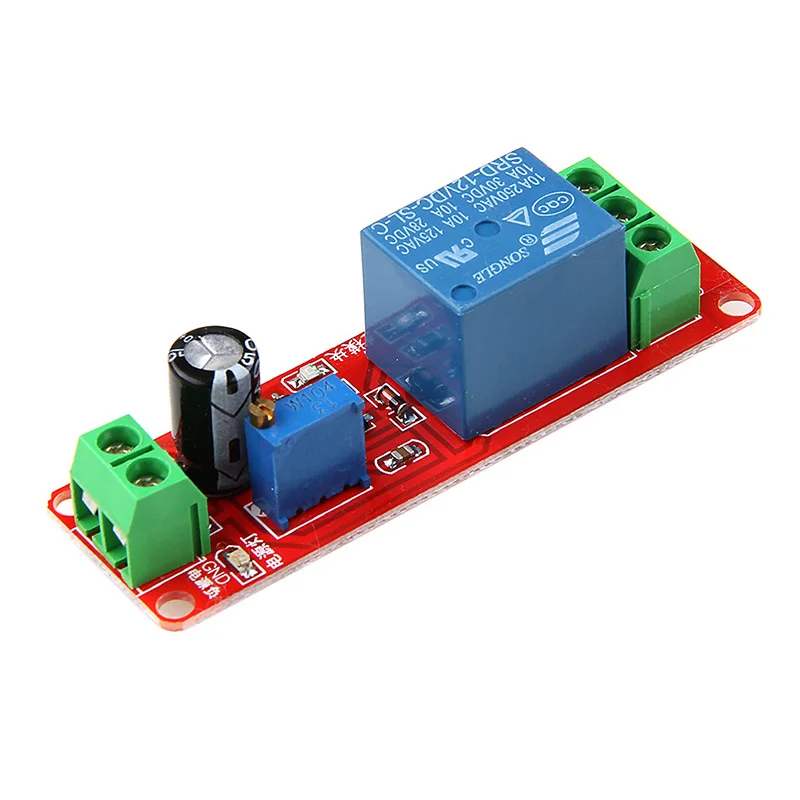 12 V NE555 генератор задержки регулируемый таймер, релейный коммутационный модуль 0-10 секунд