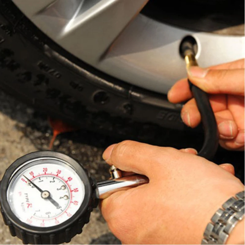 YCCPAUTO измеритель давления в шинах с длинной трубкой 0-100Psi Высокоточный тестер давления воздуха в шинах для автомобилей, мотоциклов, универсальный