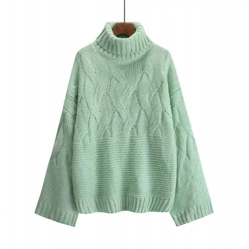 

H.SA Women Turtleneck Sweaters 2018 Warm Pullover and Jumpers Korean Twisted Oversized Knit TopsTurtleneck Thick Winter Sweaters