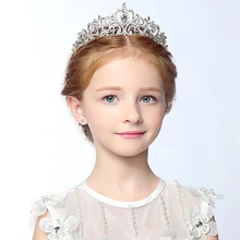 Хрустальные стразы menina de Flor da princesa coroa Tiara Prom acessorios de cabelo