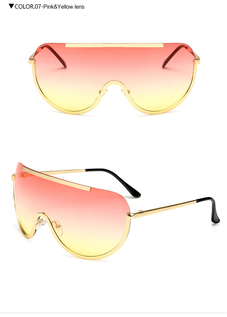 LongKeeper негабаритных ясно Солнцезащитные очки для женщин стимпанк очки Брендовая Дизайнерская обувь Защита от солнца Очки, женская обувь UV400 глаз Очки роскошные очки - Цвет линз: pink yellow lens