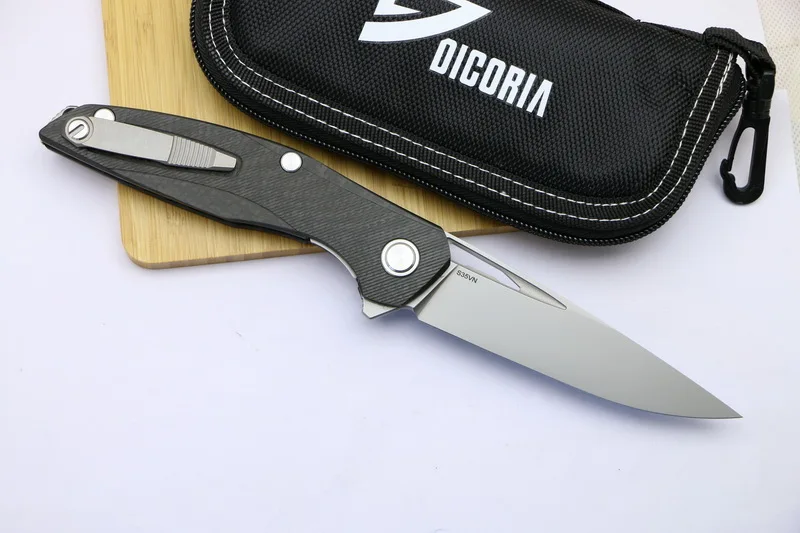 DICORIA Flipper F111 S35VN лезвие 3D CF углеродное волокно ручка складной нож Открытый Отдых Охота Карманный фруктовый резак EDC инструменты