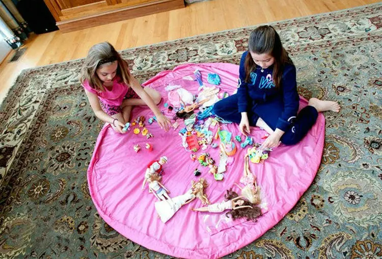 12 цветов диаметр 150 см/85 см детский игровой коврик большие сумки для хранения игрушек/детские манежи - Цвет: pink 150cm