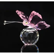 6 Colors Crystal Animal Butterfly Crafts Glass Paperweight Natural Stones Figurines Decor Ornaments Home Wedding Souvenir Gifts