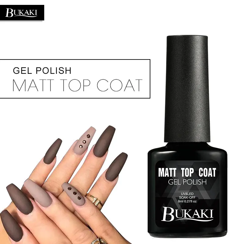 

BUKAK Gel Nail Polish DIY Nail Style Finish Tips UV Matte Top Coat Nail Paint Enamel for A Manicure