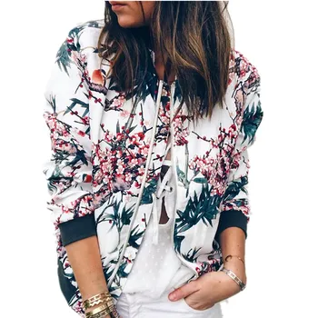 

Lossky Women Coats Autumn Jackets 2020 Womens Ladies Retro Floral Zipper Up Bomber Outwear Casual Print Coats And Jackets Women
