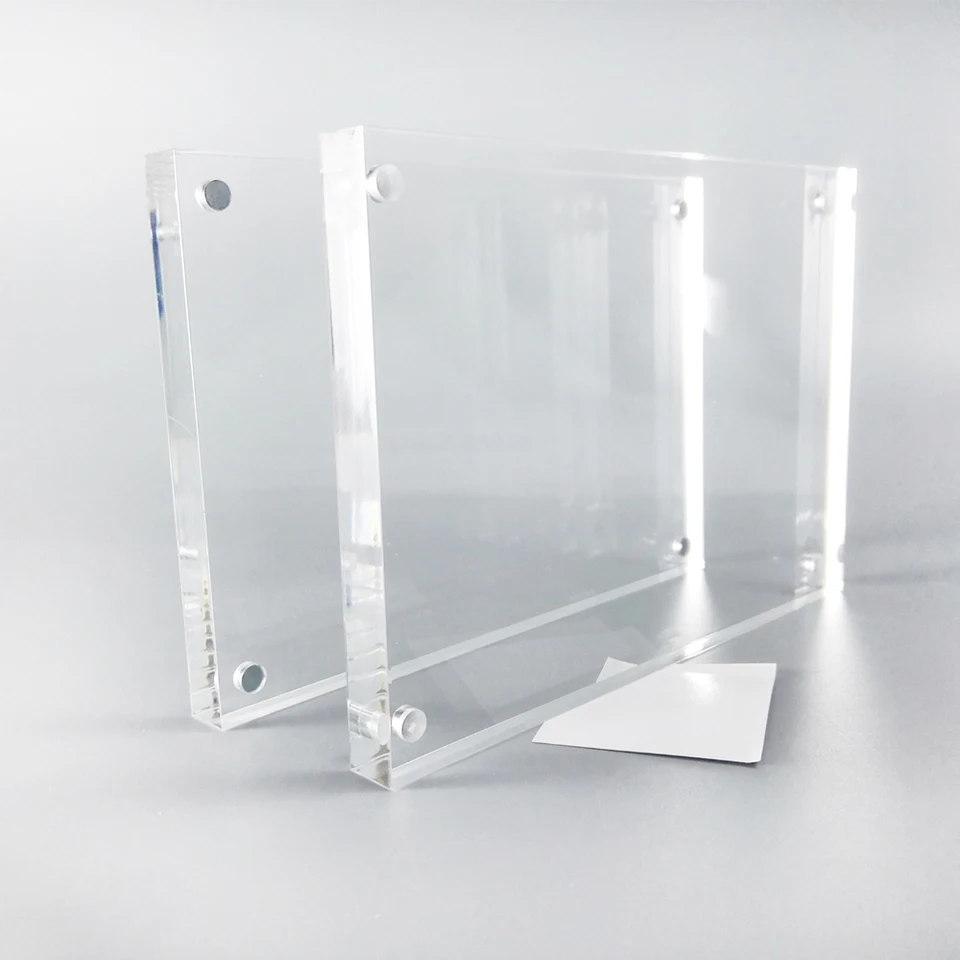 Free Standing A5 Acrylic Magnetic Photo Block// Clear Picture Frame 6”x8” New