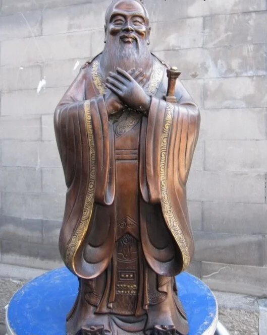 

song voge gem S0791 Chinese famous classic Confucius Kong Zi Bronze Copper Art Sculpture