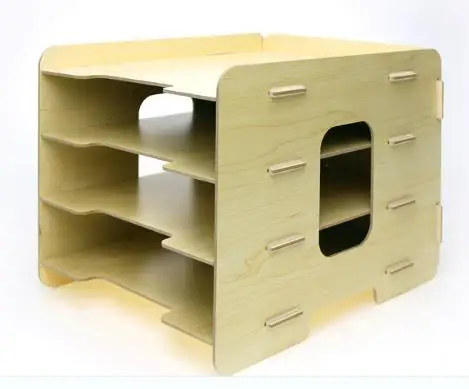 1 шт. Творческий artisan плагин древесины desktop A4 папку для хранения стойки A043 - Цвет: Цвет: желтый