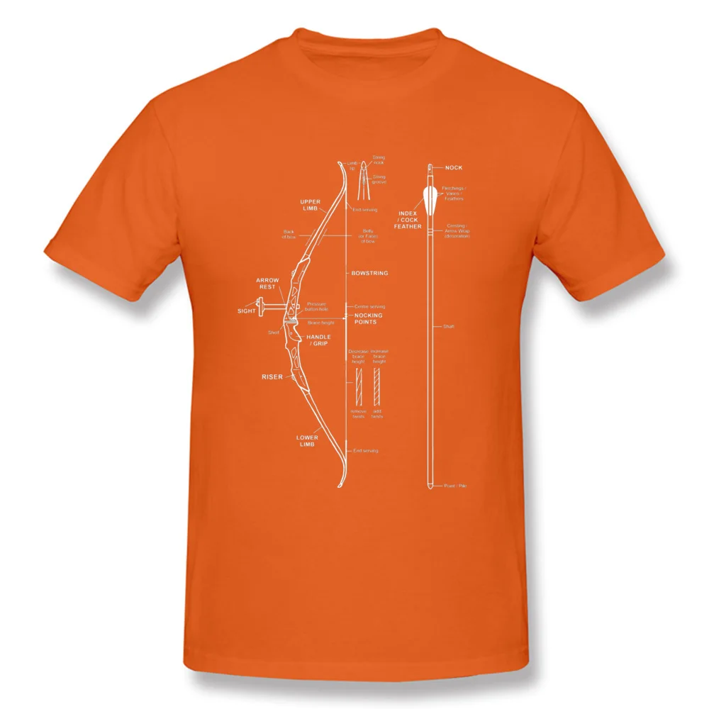 Tops Shirt Tees Compound Bow Archery Hunting Anatomy18819 NEW YEAR DAY Cotton O Neck Men Top T-shirts Simple Style New Coming Compound Bow Archery Hunting Anatomy18819 orange