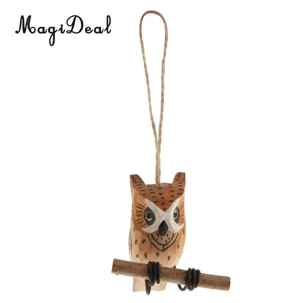 100% Hand Carved Vivid Wooden Animal Wood Hanging Decoration Wind Chimes Garden Wall Hanging Crafts Gifts Retro Outdoor Decor