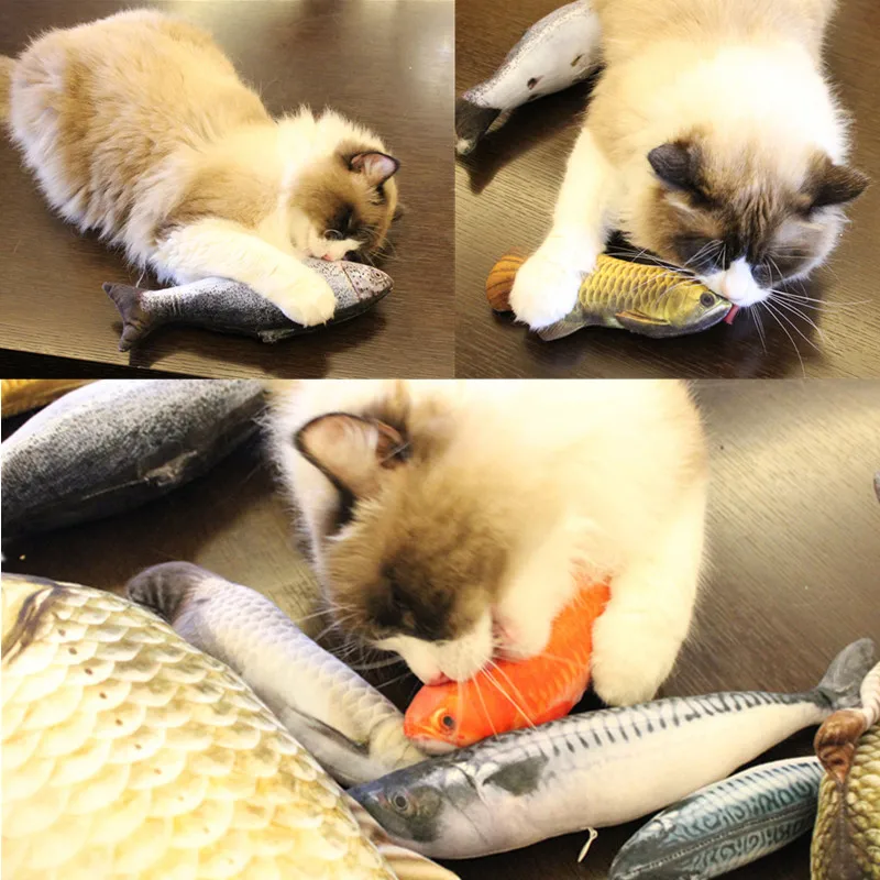 Плюшевая игрушка для кошек, рыба-кошачья мята, креативная 3D форма для карпа, для котенка, кошки, домашних животных, жевательная игрушка, мягкая подушка, кукла, товары для домашних животных