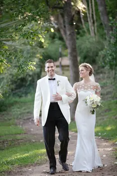 

White Ivory Blue Shawl Lapel Back Vent Bridegroom Men Suits for Wedding 2016 2 Pieces One Single Button Loose Groomsmen suit Z7