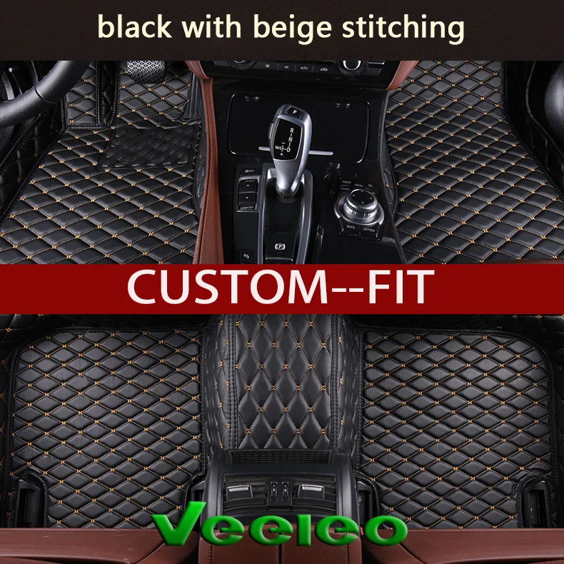 Veeleo 6 Colors Leather Car Floor Mats for Volvo XC90 7 Seats 2002 2014