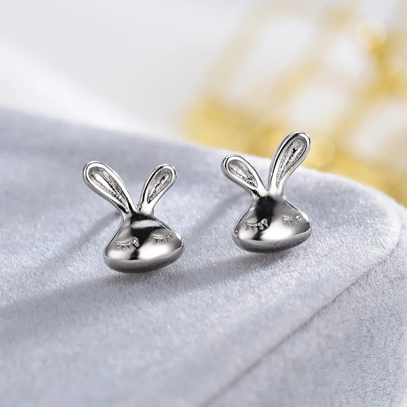 DXJEL Sliver 925 Earrings Boho Earrings Rabbit Children Kids Ear