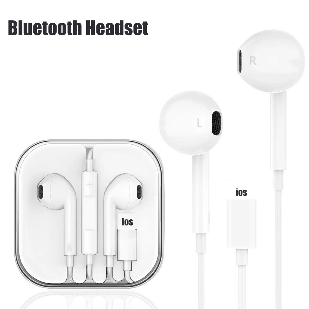 

In-Ear Stereo Bluetooth Wired Earphone for iPhone 8 8 Plus with Microphone Earbuds For IPhone 7 Plus X XR XS Max Earphones