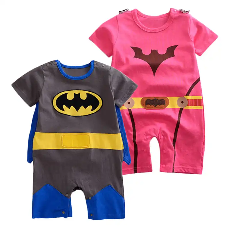 0 18M Infant Newborn Baby Superhero Clothes Short Sleeve Cartoon Romper