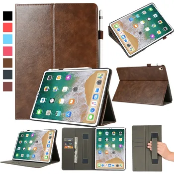 

Smart Case For Aplle iPad Pro 11" (2018) Genuine leather Cover Tablet For New iPad Pro 11 inch Hand Holder Stand Shell + pen