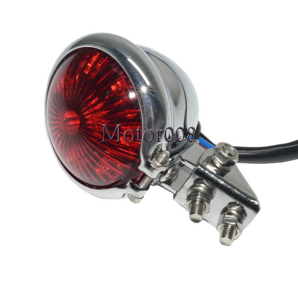 

Universal 12v Chrome Custom Motorcycle LED Rear Tail Light Stop Light Brake for Harley Davidson Chopper Bobber Scrambler style