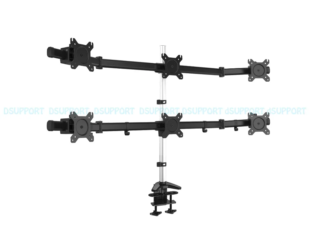 Full Motion 15" 27" LCD LED 6 Screen Monitor Holder Flexible Display