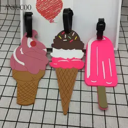 Новые творческие Ice Cream Чемодан тег Туристические товары силикагель чемодан ID addres держатель багажа чашку теги Портативный label