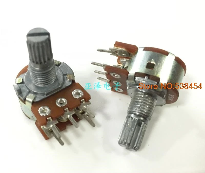 5pcs 16 type single bit potentiometer switch with switch B50K axis