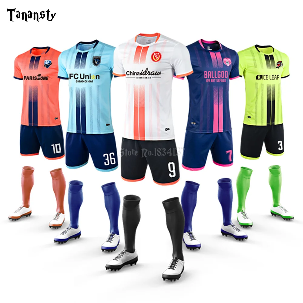 

Soccer jerseys men custom football jerseys soccer uniforms youth adult DIY football set suit 2019 2020 New Big Size M-4XL