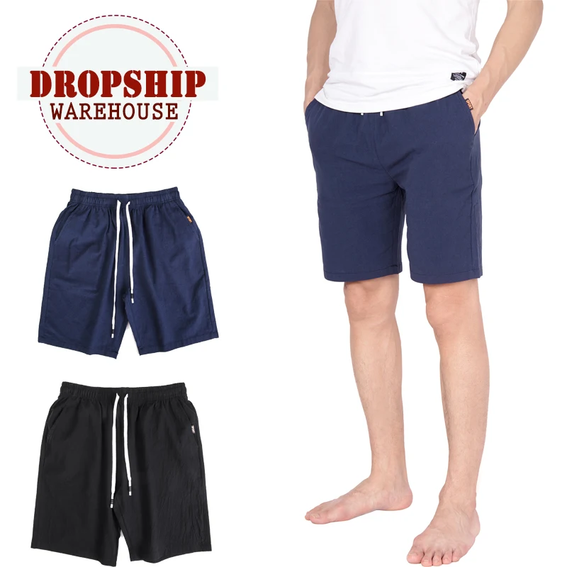 Новое поступление, короткие мужские свободные повседневные одноцветные пляжные шорты с эластичной резинкой, летние новые стильные шорты, большие размеры 2XL-5XL, Прямая поставка, склад
